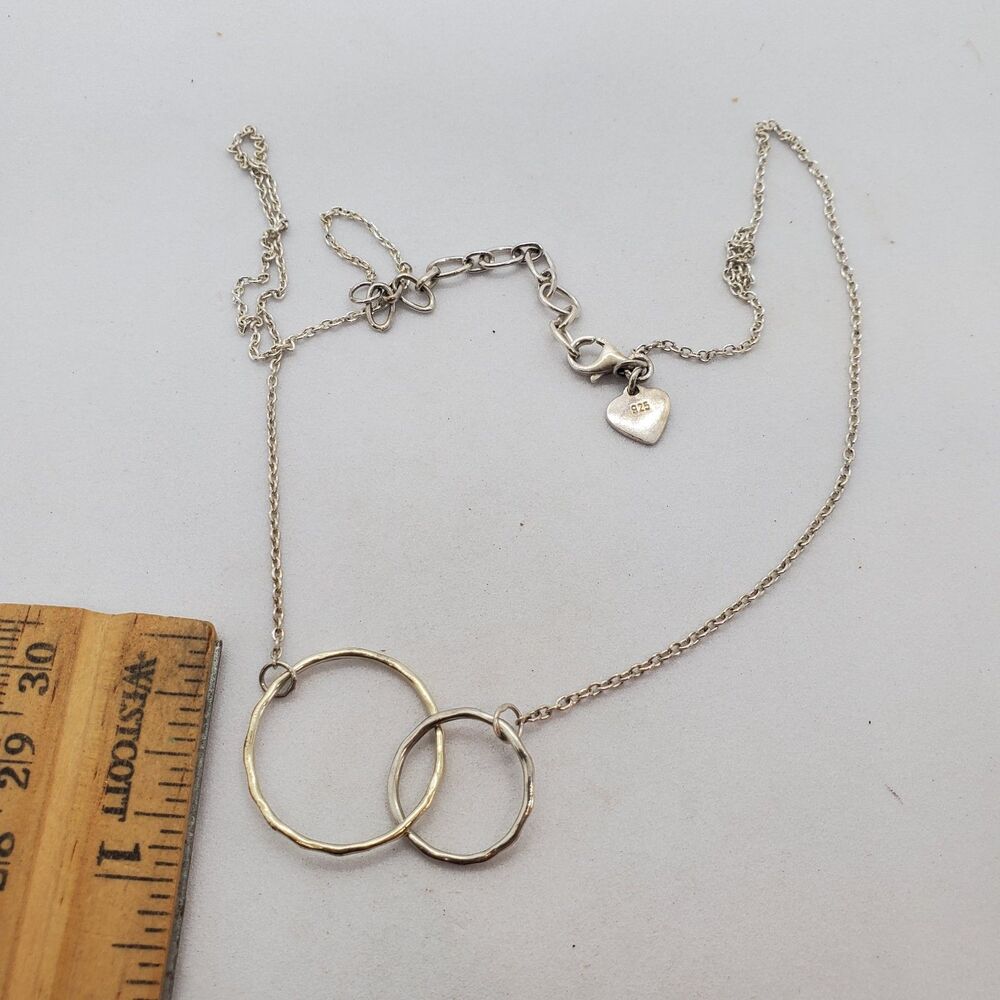 Two Tone Sterling Silver with Gold Plating Necklace 18 to 20" 925